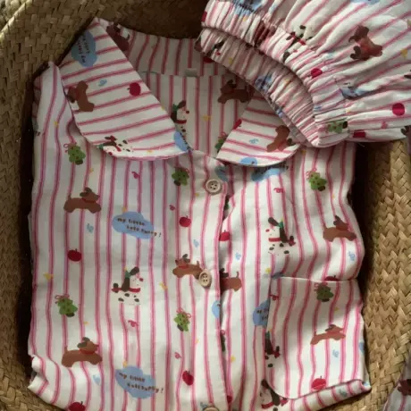 春节上新 红书同款双层纱慵懒可爱日系睡衣全棉家居服长袖套装图片