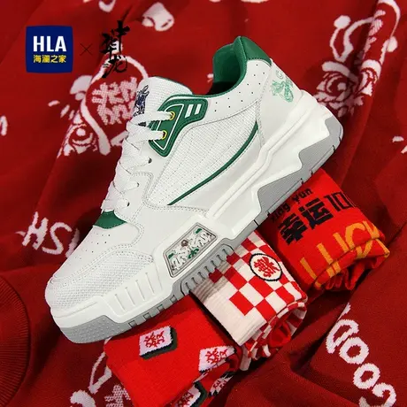 HLA/海澜之家国潮中华龙男鞋新款春夏休闲板鞋透气舒适增高百搭图片