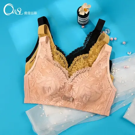 内衣女薄款大胸显小无钢圈文胸舒适性感美背蕾丝女收副乳奥维丝丽图片