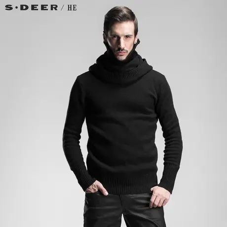 sdeerhe圣迪奥休闲高领连帽男士针织衫H13473594图片