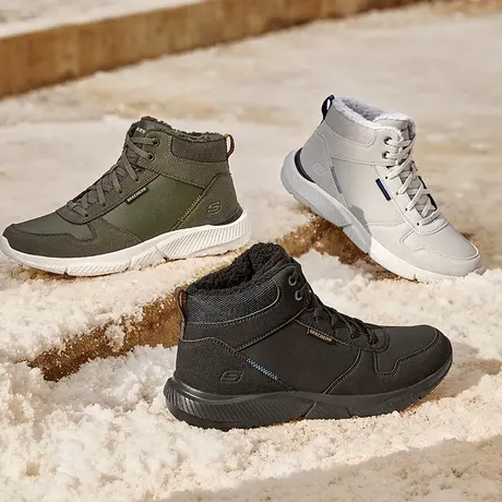Skechers斯凯奇秋季新款男士绑带高帮鞋舒适保暖加绒柔软舒适鞋子图片