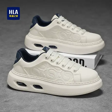 海澜之家2025新款秋季厚底增高小白鞋子男士休闲运动鞋男鞋板鞋子图片