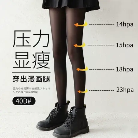 丝袜女薄款防勾丝不掉档夏季隐形黑肉色光腿神器大码连裤菠萝丝袜商品大图