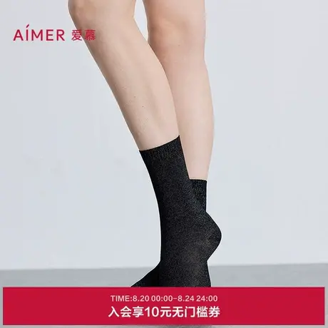 爱慕25秋冬魔力打底女士含羊毛亮丝中筒袜子AM94B882图片