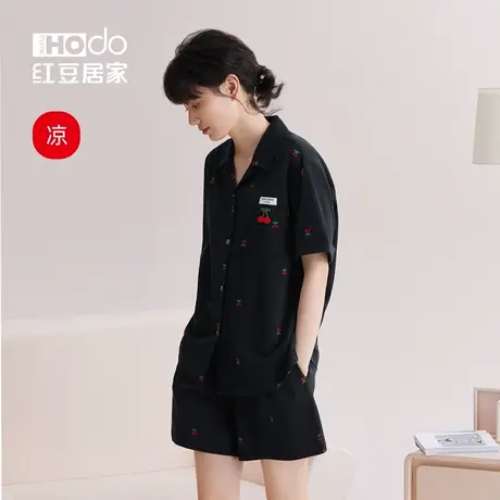 凉感红豆棉睡衣女短袖短裤2024新款ins纯欲风女生家居服套装夏天商品大图