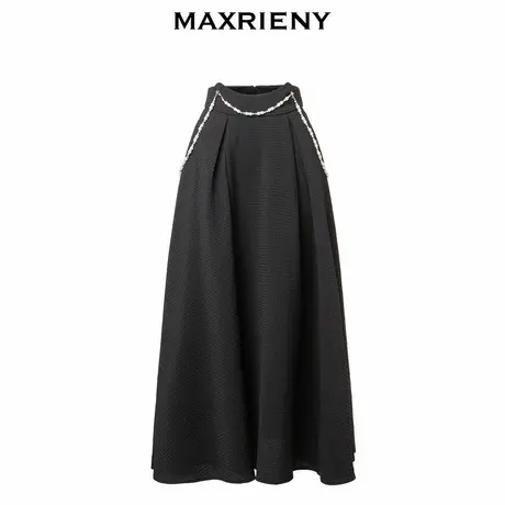 MAXRIENY复古风华夫格格纹半裙高腰半身裙子图片