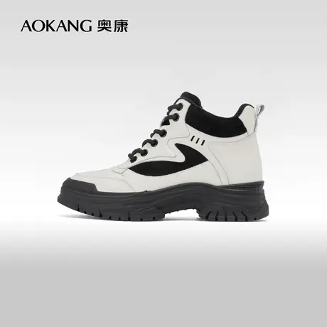 奥康女鞋 2023冬季新款时尚休闲工装靴运动户外登山机车靴子复古商品大图