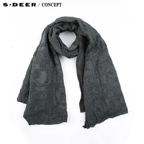 【新品】sdeer圣迪奥专柜正品女装抽象镂空网纱绣花围巾S15383708图片