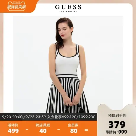 GUESS2023新款女士气质修身连衣裙撞色条纹大摆裙-W3GK70Z2XY0图片