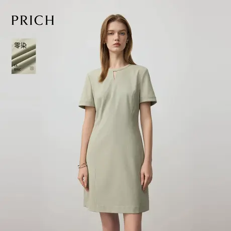 【超能小太阳】PRICH时尚简约气质圆领连衣裙2025夏新款通勤裙子图片