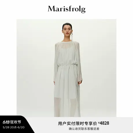 【精简衣橱】Marisfrolg玛丝菲尔2025夏新款圆领设计感薄纱连衣裙图片