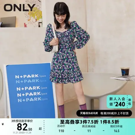 ONLY奥莱夏季方领文艺碎花设计短款小妖精裙连衣裙女图片
