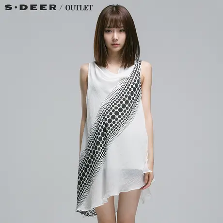 【活动】sdeer圣迪奥女装夏装雪纺拼接堆领上衣S14280692图片
