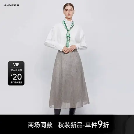 【商场同款】sdeer圣迪奥优雅高腰肌理不规则A字半身裙S25381102图片