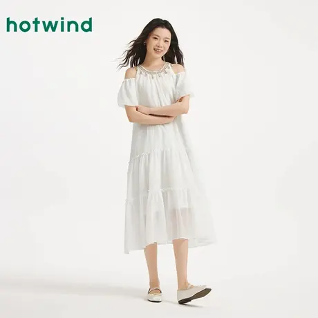 热风脖吊带连衣裙2025年夏季新款女士露肩沙滩长裙大摆度假连衣裙图片