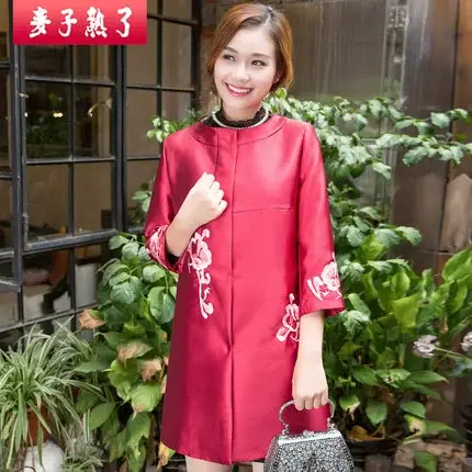 麦子熟了中老年女装春装外套中长款40-50岁2020新妈妈秋装风衣女商品大图