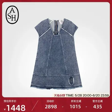 ASH女装2024夏DRESS时尚牛仔连衣复古做旧梭织裙子女图片