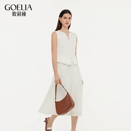 歌莉娅冬季新品醋酸假两件式无袖连衣裙1CDL4K570图片
