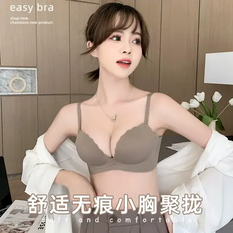 无钢圈舒适无痕内衣女小胸聚拢调整型上托文胸罩收副乳防下垂性感图片