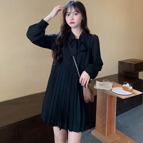早秋时尚连衣裙小个子韩版春秋2023新款女装大码胖mm适合胖人显瘦商品大图