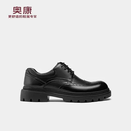 奥康 2025秋季新款男鞋布洛克雕花商务休闲系带皮鞋图片
