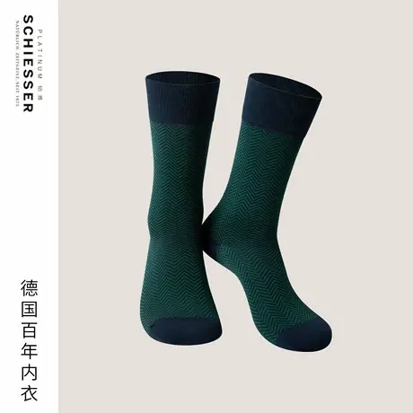 SCHIESSER舒雅铂雅欧洲进口25年早秋新品男士棉质透气高筒袜子图片