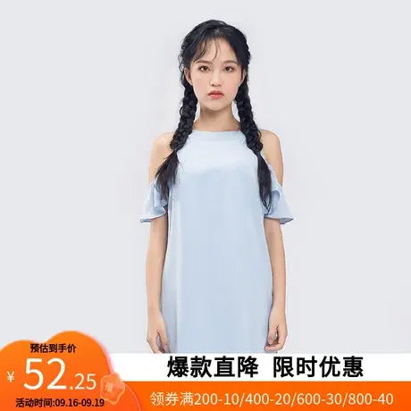 艾格夏天新品女装时尚百搭休闲个性小个子潮搭纯色短裙连衣裙Z178图片
